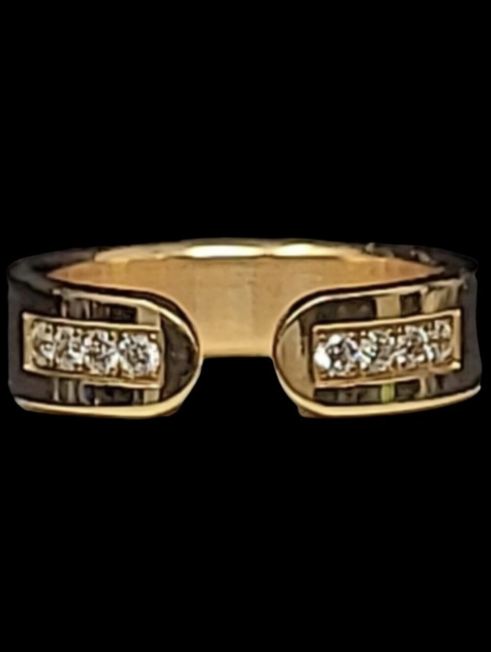 SPEIDEL STAINLESS STEEL GOLD TONE CUBIC ZIRCONIA OPEN RING           SIZ…